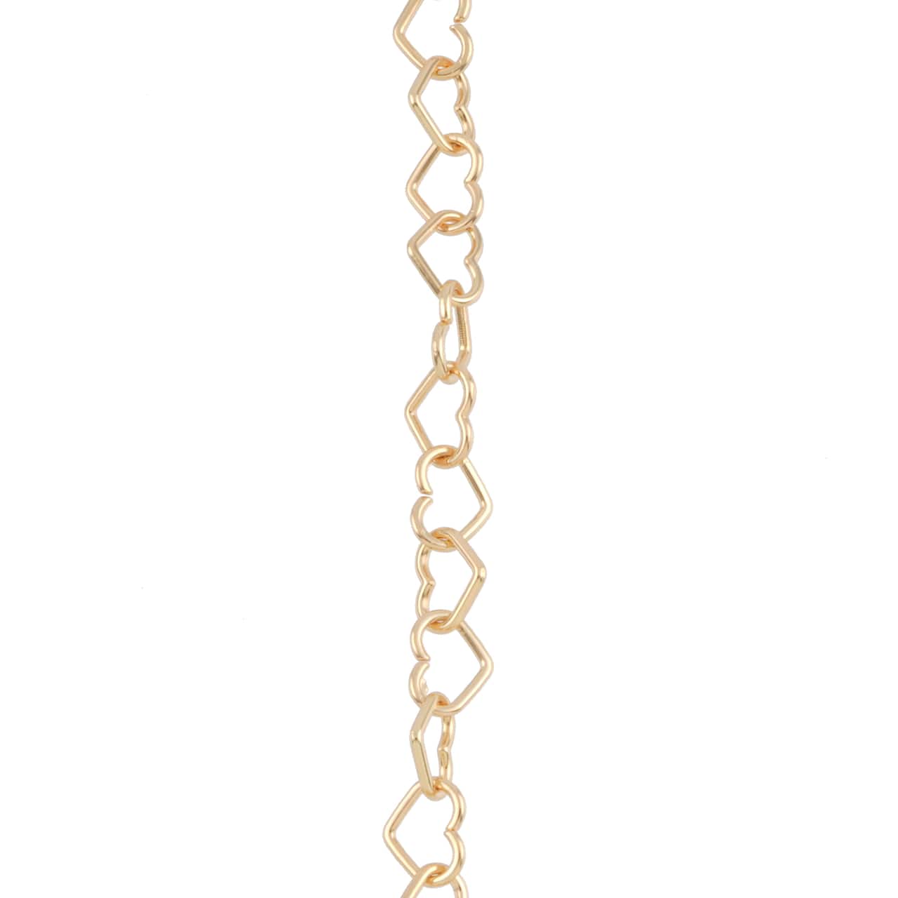 12 Pack: 7.5" Gold Heart Charm Bracelet by Bead Landing™